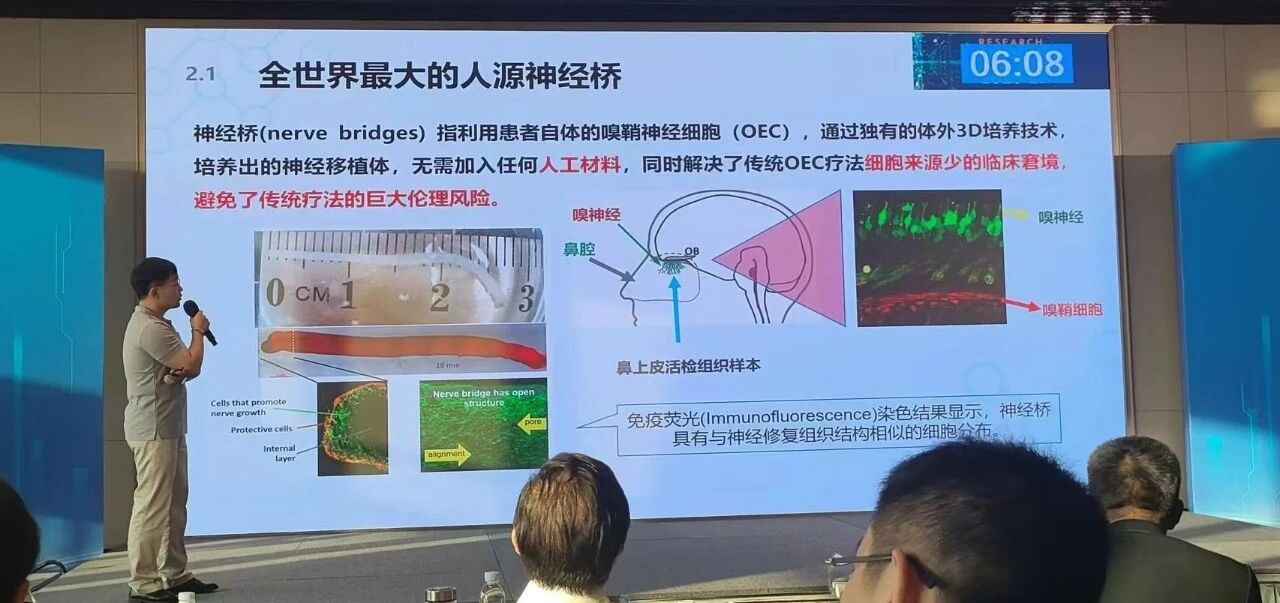 杨杰在决赛现场介绍神经桥项目